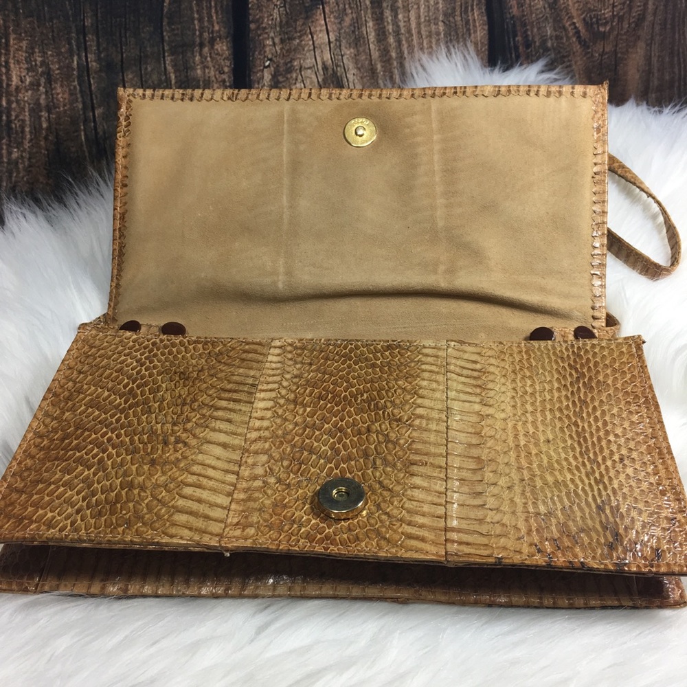 Vintage Womens Cobra Snake Skin Clutch Purse - Picture 6 of 8